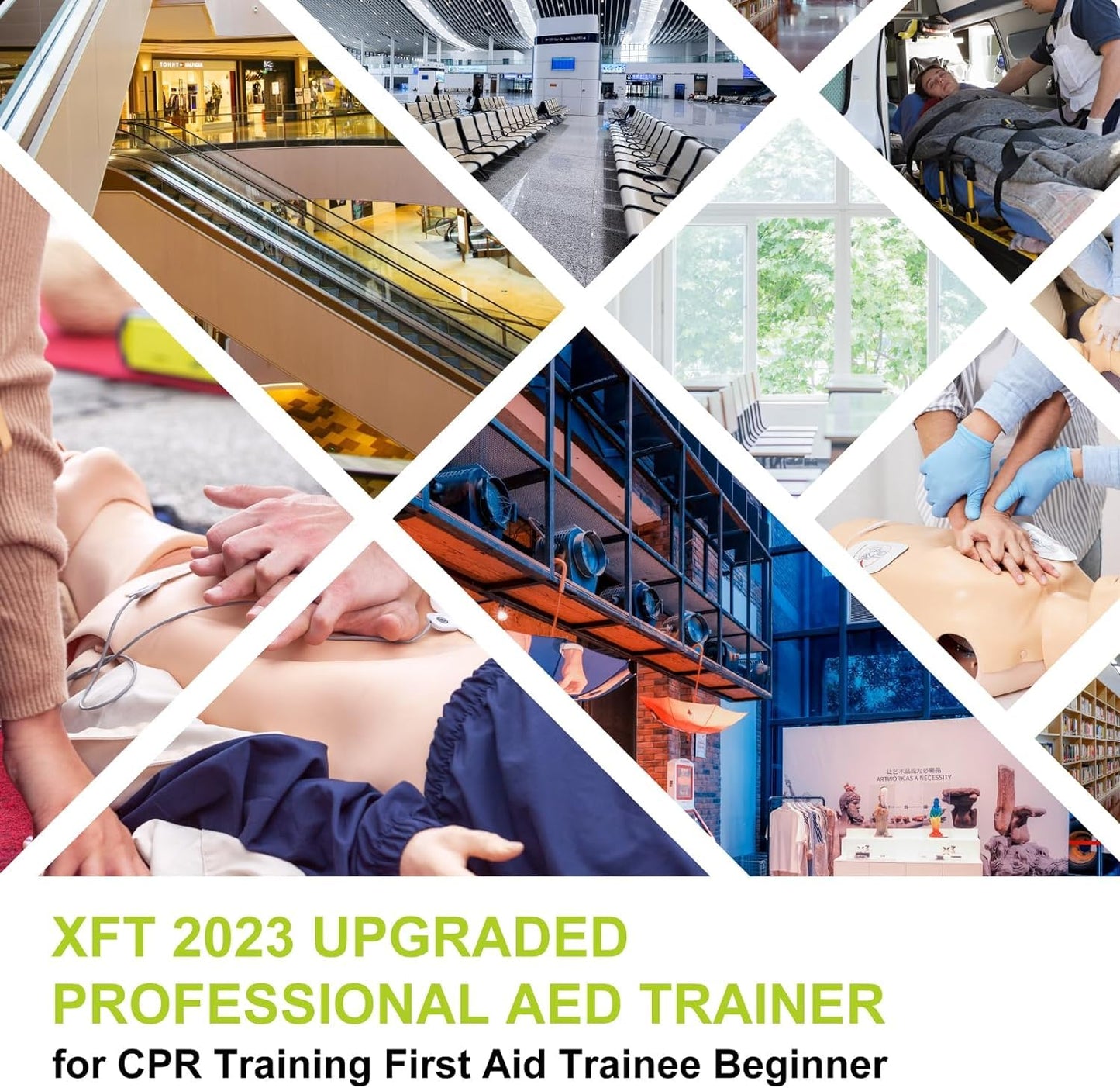 AED Trainer, XFT AED Training Kit CPR Training Equipment Training Device Automatic External Defibrillator Simulator, for First Aid Trainee Beginner 2024 New Version(XFT-120GA)