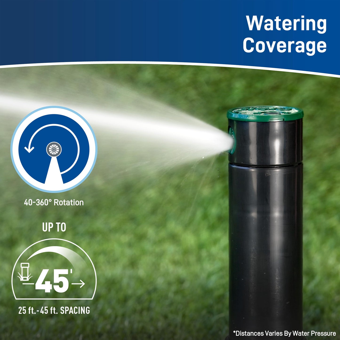 Orbit Watermaster 55461 Voyager 4-Inch Adjustable Pop-Up Gear Drive Sprinkler Head, 2-Pack