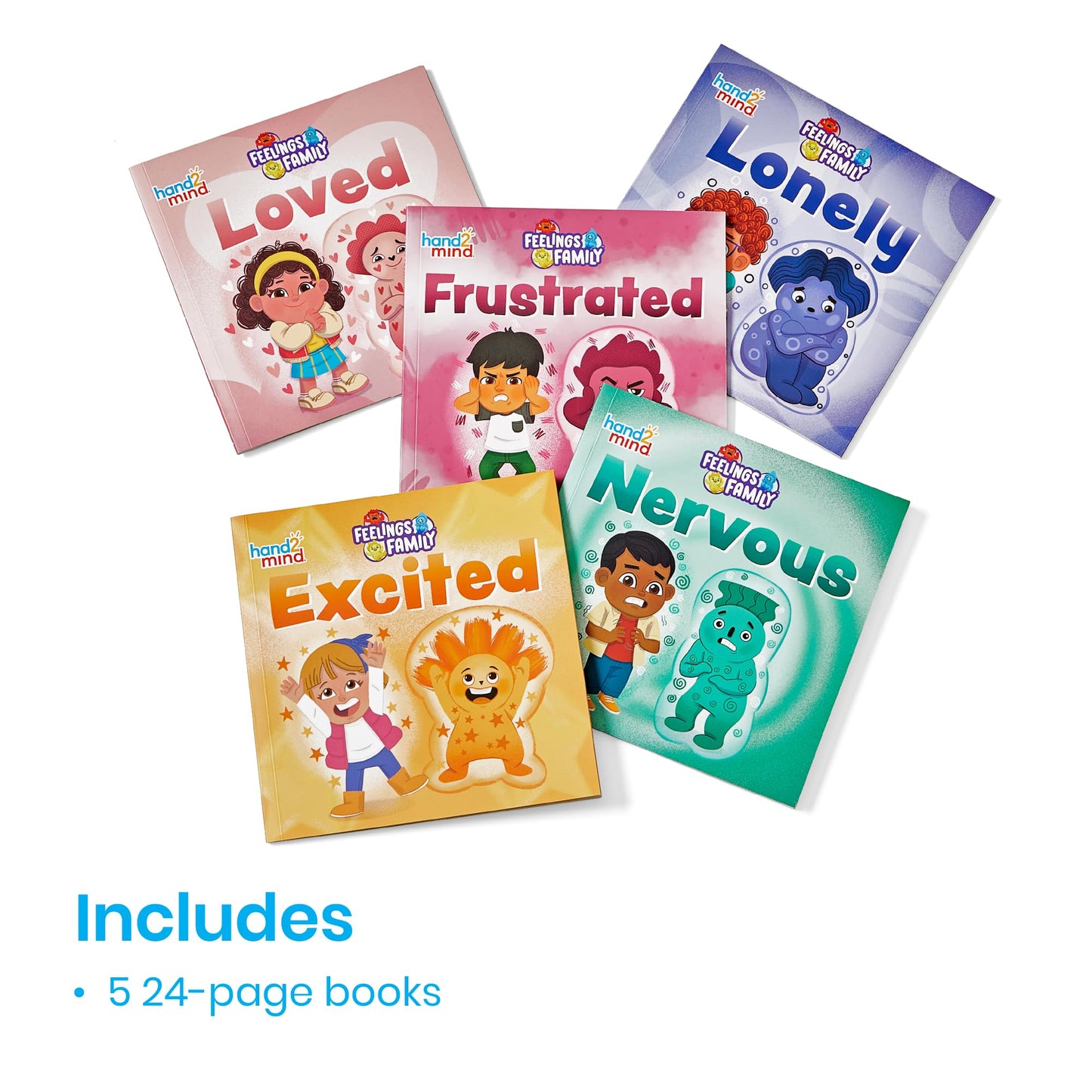 hand2mind Feelings Family Secondary Emotions Book Set, Social Emotional Books for Kids, Calm Down Corner Supplies, Calming Corner Items, Toddler Learning Activities, Preschool Classroom Must Haves