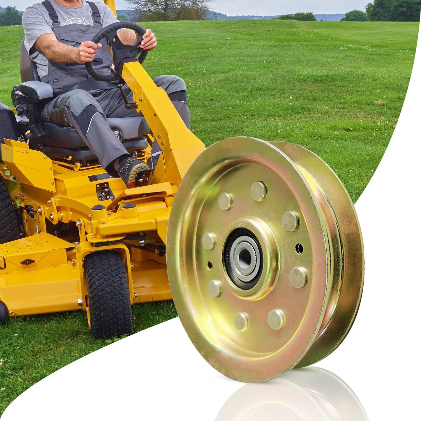 Vkinman 2 Pack 756-04129 Flat Idler Pulley for MTD Cub Cadet RZT 50 L54 42 S50 Troy-Bilt GT54 TB2450 753-08171 756-04129B 756-04129C