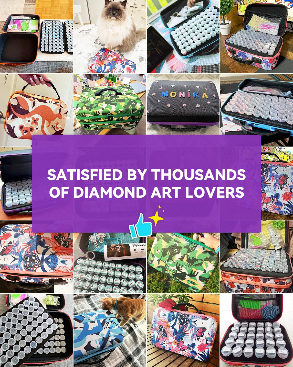 ARTDOT 120 Slots Diamond Painting Storage Containers Kits for Adults, Portable Peinture Diamant Rangement with Diamond Art Accessories and Tools