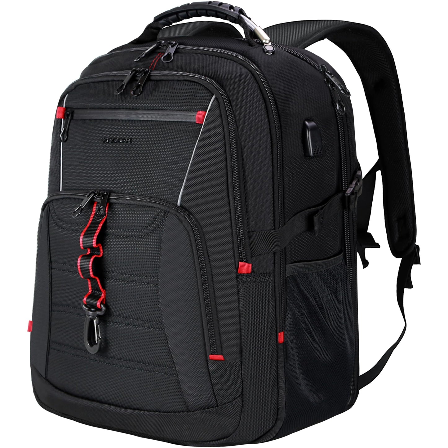 KROSER Travel Laptop Backpack 18.4 Inch Large Computer Backpack Stylish College Backpack with USB Charging Port & RFID Pockets Water-Repellent Day pack for School/Business/Men/Women-Black