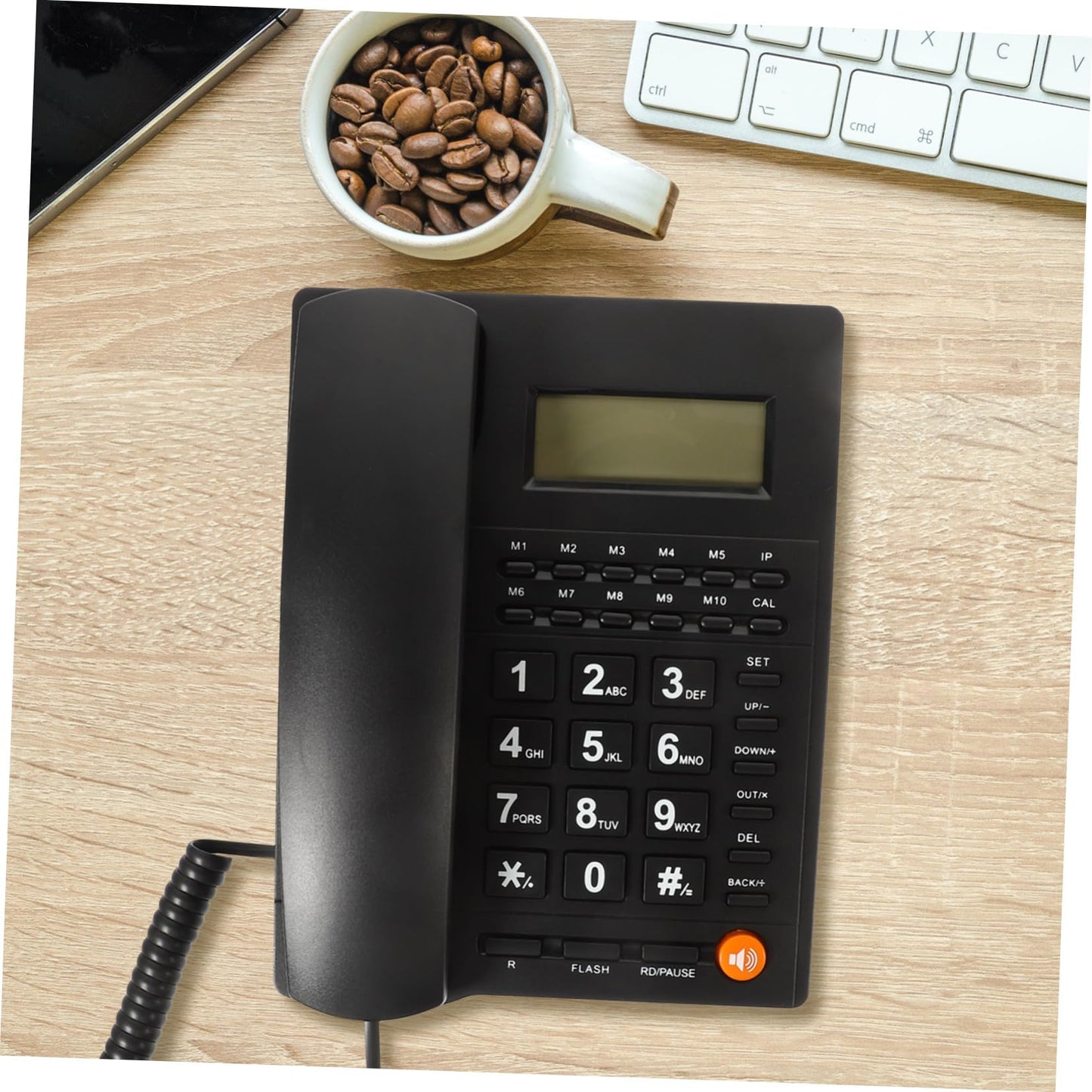 Lurrose Large Button Landline Phone for Seniors with Caller Id Desk Telephone for Home Office Use Easy-to-Use Household Telephone 8.18X6.18X2.24In