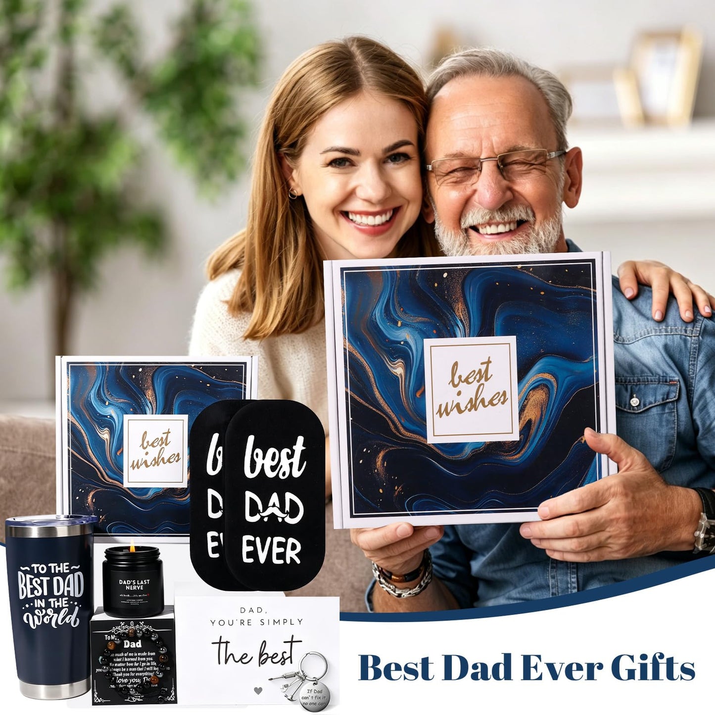 Gifts for Dads,Fathers Day, Birthday, Christmas Gift from Daughter or Son Dads Birthday Gifts Presents Basket Ideas for Best Dad Ever