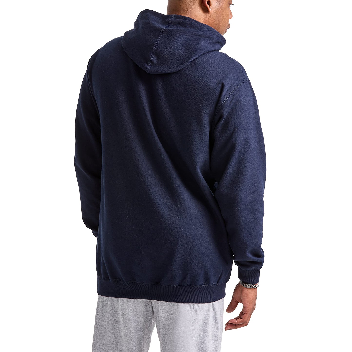 Champion Men's Graphic Powerblend Fleece Hoodie, Navy Script, X-Large