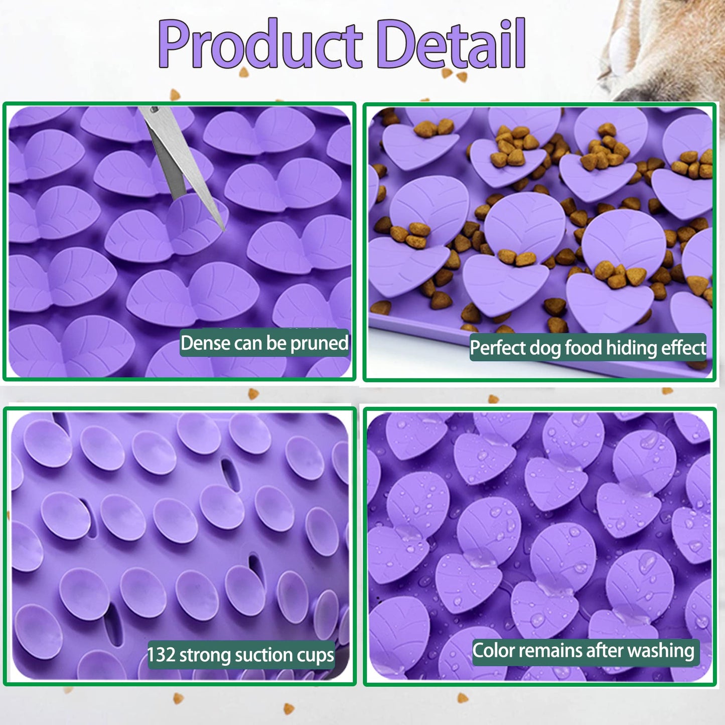 Femont Snuffle Mat for Large Dogs,Silicone Slow Feeder Lick Mat for Slow Eating,Training Smell,Encourages Natural Foraging Skill,Relieving Stress,Interactive Feed Game Toy