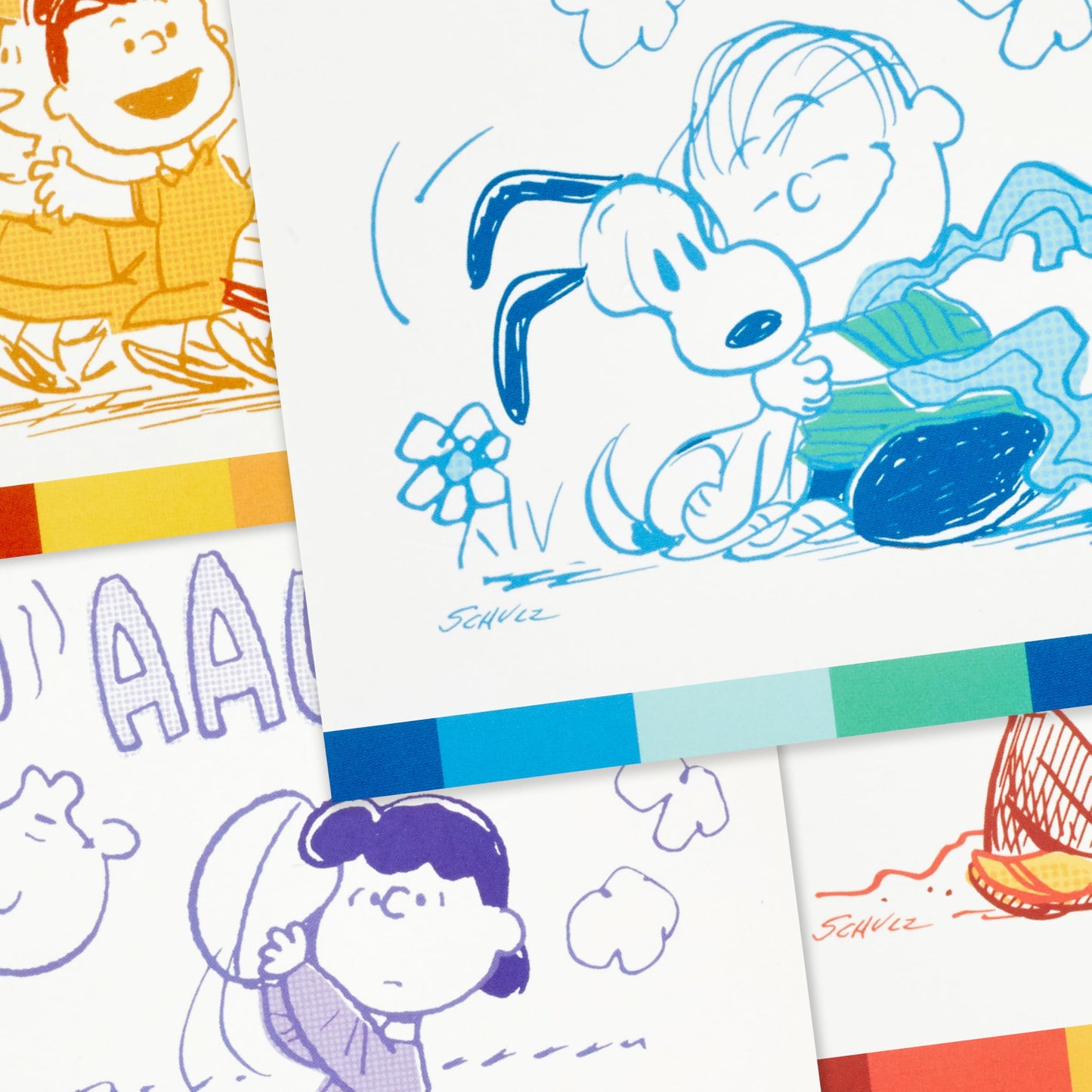 Hallmark Peanuts 75th Anniversary Note Card Assortment (24 Cards with Envelopes) Charlie Brown, Snoopy, Lucy and More