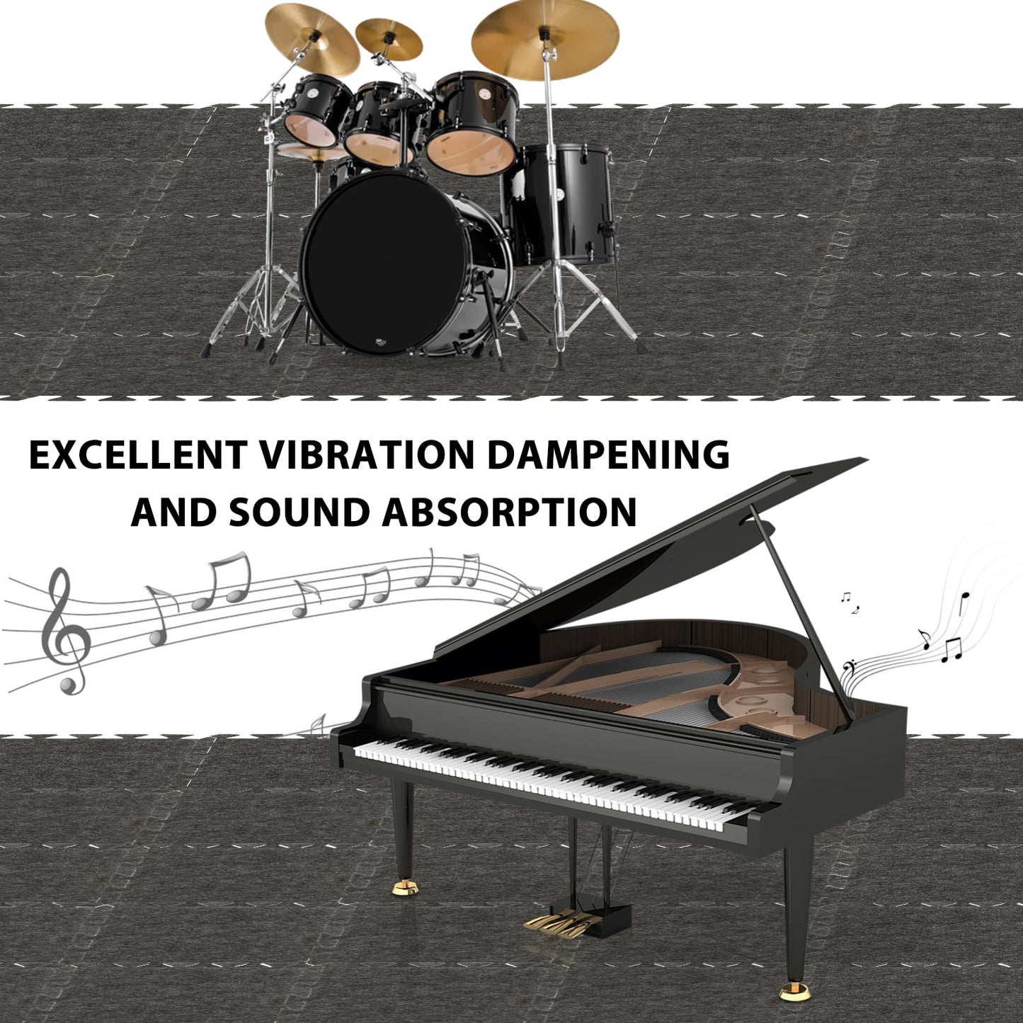 16 Pcs Sound Absorbing Interlocking Floor Mats