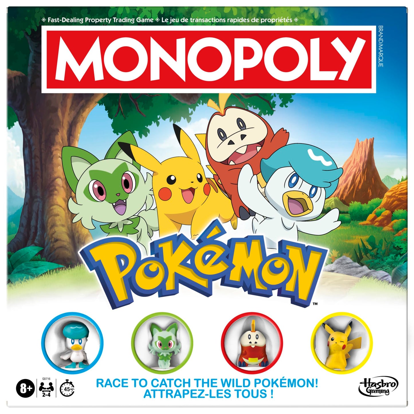 Monopoly Pokémon Edition Board Game | Ages 8 and Up | 2 to 4 Players | Kids Games for Pokémon Fans | Fun Family Games| 45 Mins. Avg. (English & French)