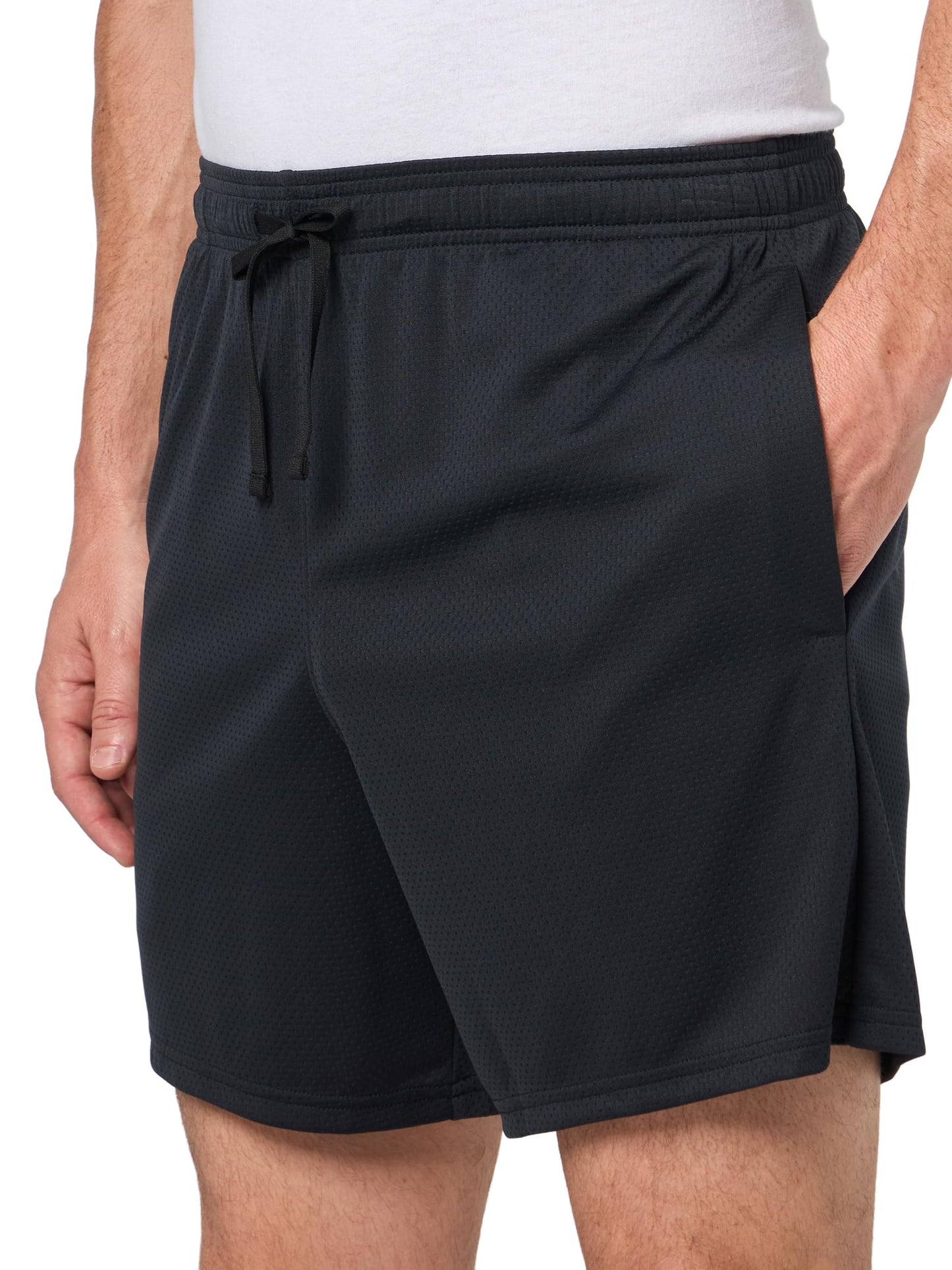 Under Armour Men's Tech 6 Inch Mesh Shorts, (001) Black / / White, Large