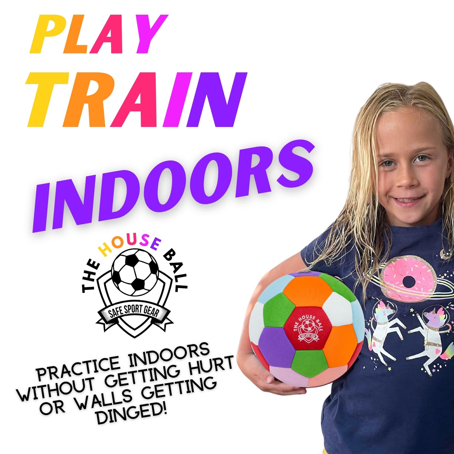 The House Ball - The House Ball - The Original Soft and Secure Size 4 Created for the Interior of Your Home and Garden - Fun Football Gift - Perfect for Kids