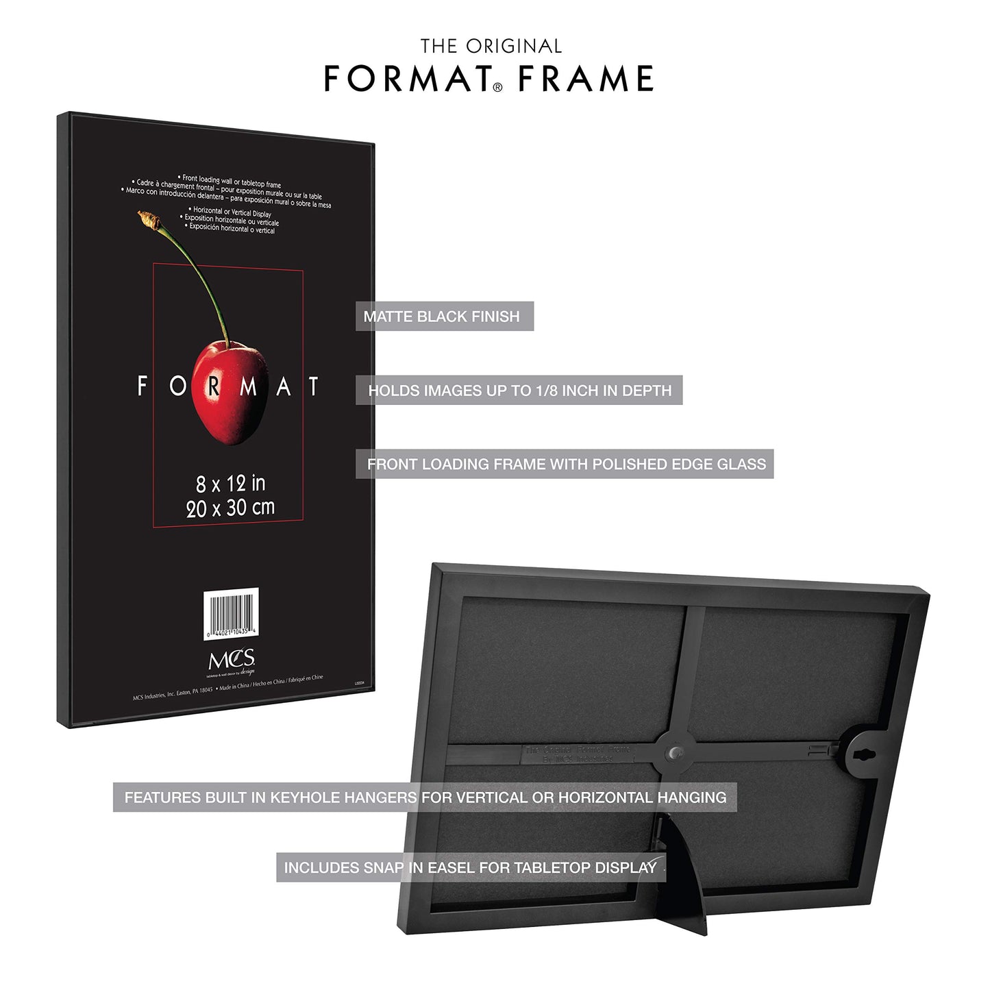 MCS Format Frame, Black, 8 x 12 in, 6 pk