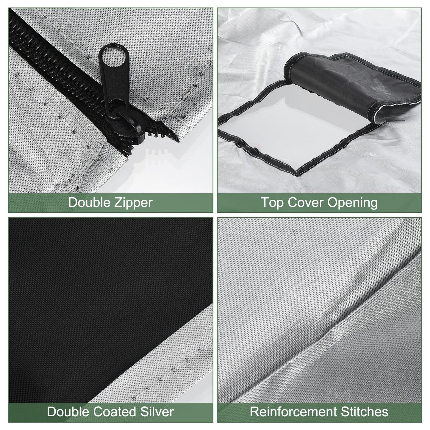 PATIKIL IBC Tote Cover 275 Gallon 420D Fabric Sunshade Waterproof Water Tank Protective Cover with Zipper for 1000L Outdoor Garden Water Ton Rain Barrel, Silver (120 * 116 * 100cm)