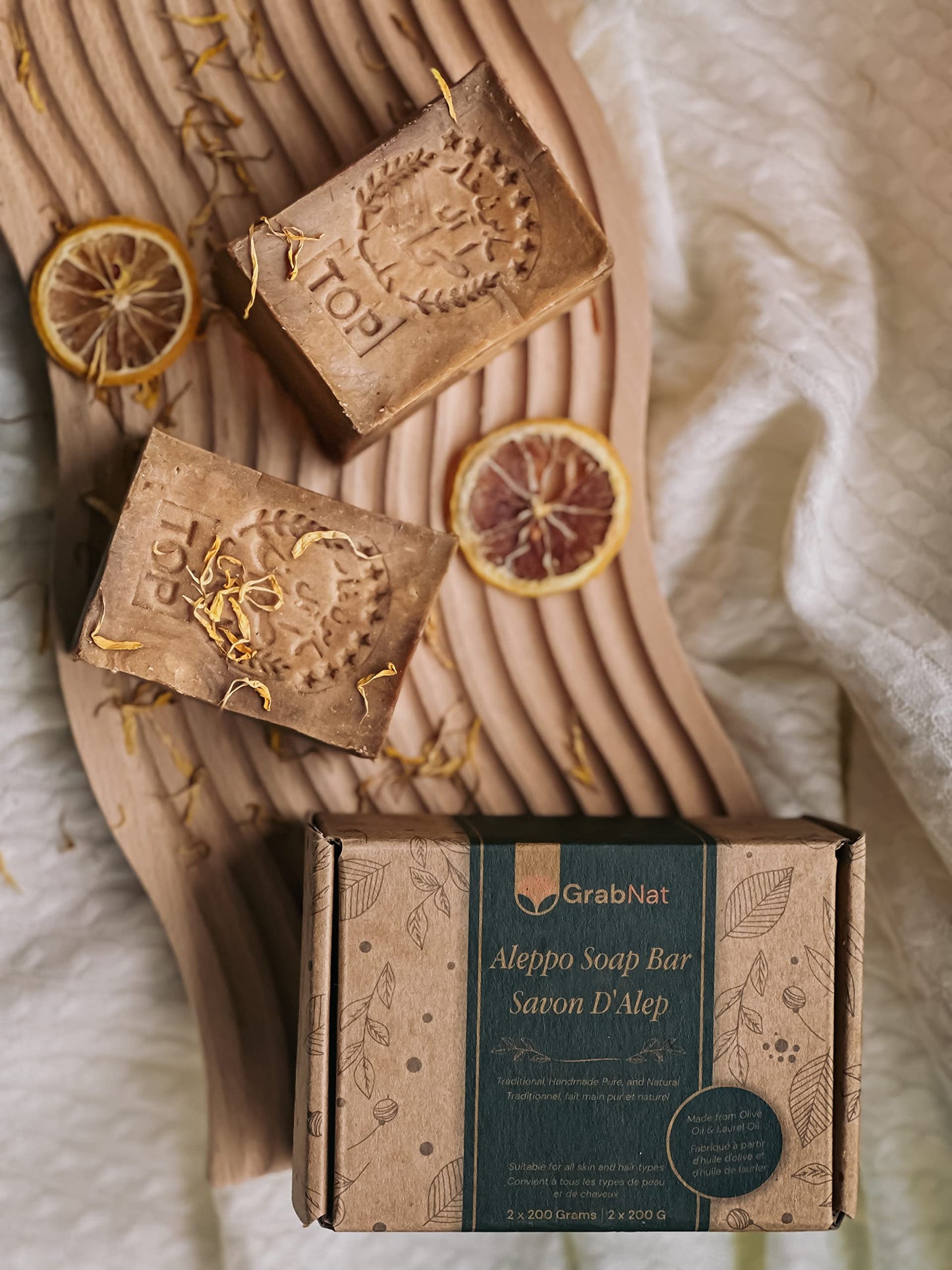 4-Pack Ghar Soap | Handmade, All-Natural, Traditional | Pure Olive Oil & Laurel Oil Soap | Savon Alep | Suitable for Face, Body | Long-Lasting & Gentle Cleanser (4 x 160g) (Laurel 40%)