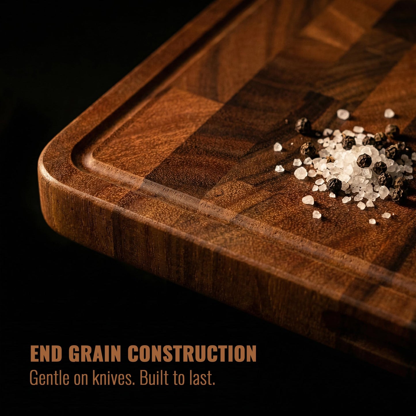 Babilonia Walnut Cutting Board, Professional and Heavy Duty Non Toxic Wood Chopping Board, Wooden Charcuterie Boards & Butcher Block with Handles (Oil Bottle Included)