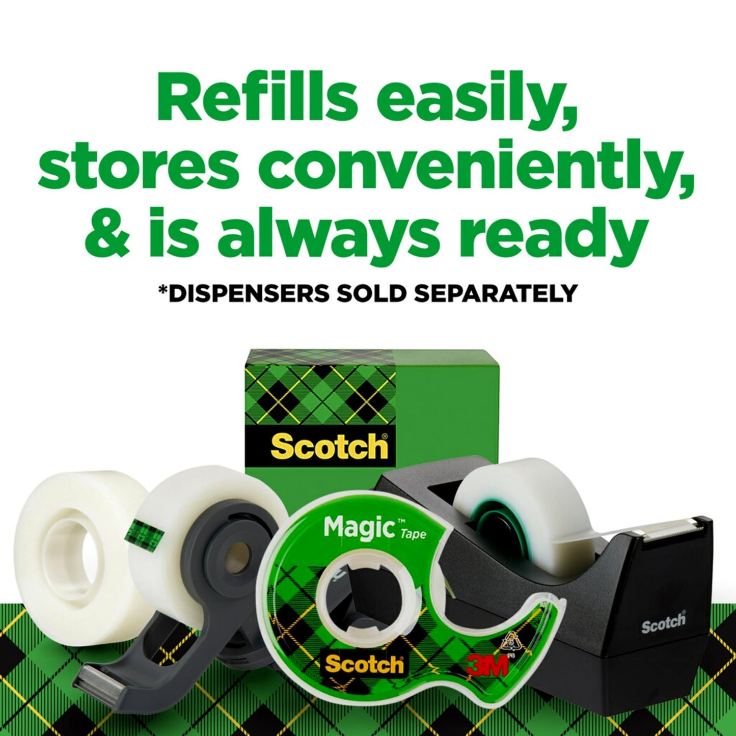 Scotch Magic Tape, Invisible, Home Office Supplies and School Supplies for College and Classrooms, 12 Refill Tape Rolls, Create Halloween Crafts