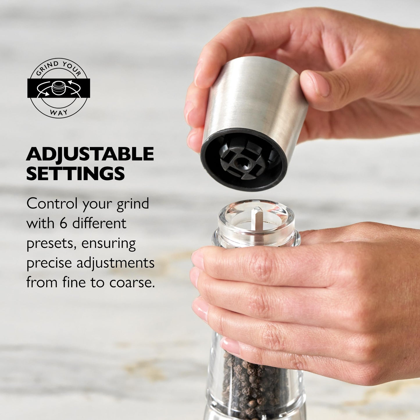 Cole & Mason Derwent Pepper Grinder - Stainless Steel Mill Includes Gourmet Precision Mechanism and Premium Peppercorns