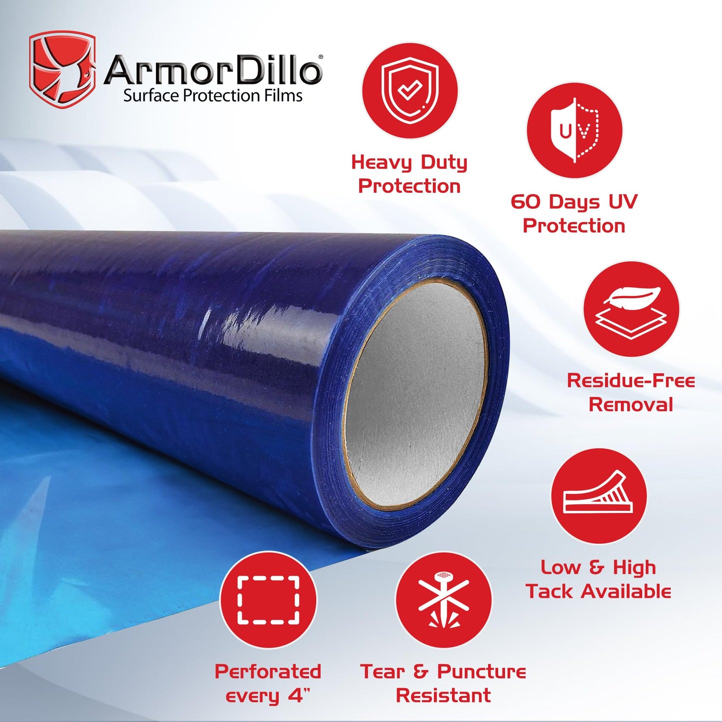 ArmorDillo HVAC Vent Film Duct Masking Tape Temporary Register Sealing Tape (12” x 185)