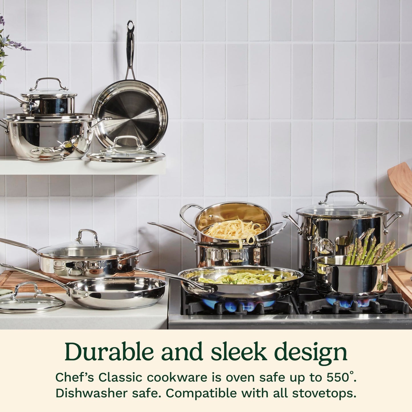 Cuisinart Chef's Classic 8" Skillet, Stainless Steel Frying Pan with Cool Grip Handle, Dishwasher Safe, Compatible for All stovetops Including Induction (722-20C)