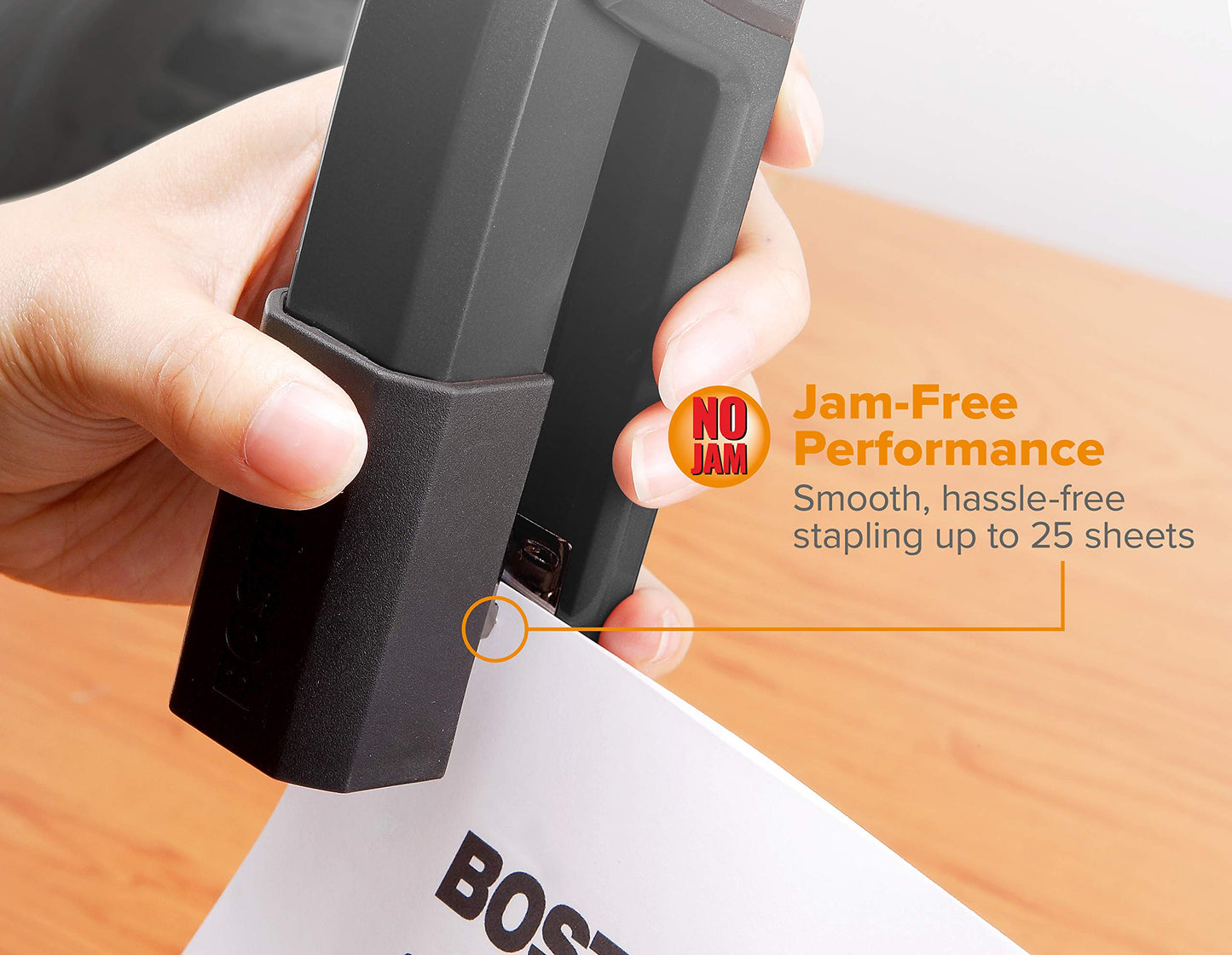 Bostitch Premium Metal Executive Stand-Up Desktop Stapler, Chrome (B3000)