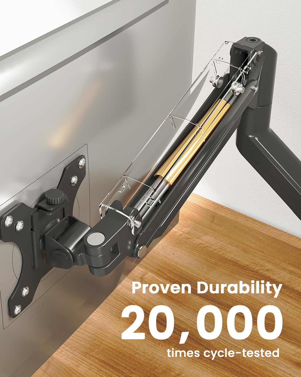 ErGear Single Monitor Arm for 13-36 inch Screens, Adjustable Design Monitor Mount Holds up to 22 lbs, Computer Monitor Stand with VESA Mount, C-Clamp & Grommet Base, Max VESA 100x100mm