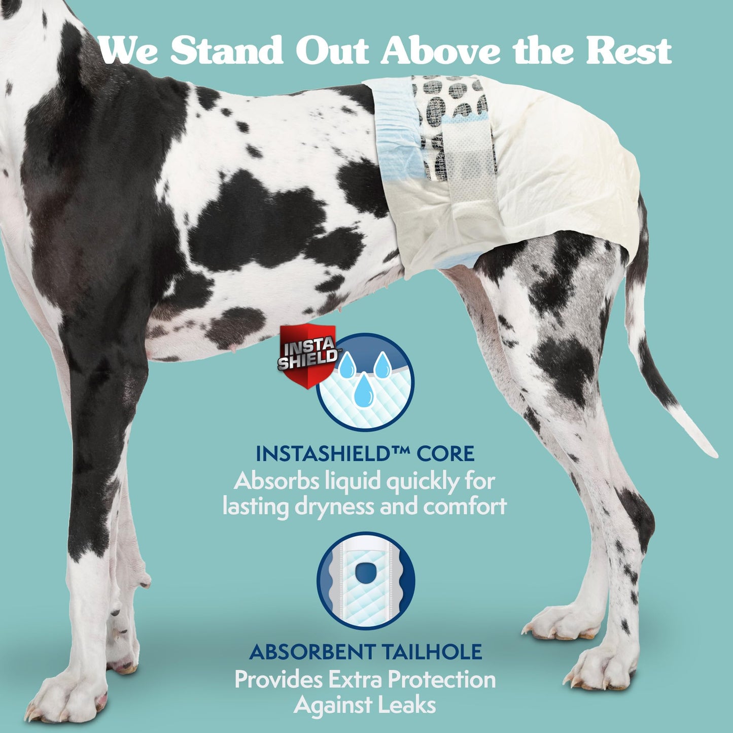 Simple Solution True Fit Disposable Dog Diapers for Female Dogs | Super Absorbent with Wetness Indicator | XXL | 30 Count