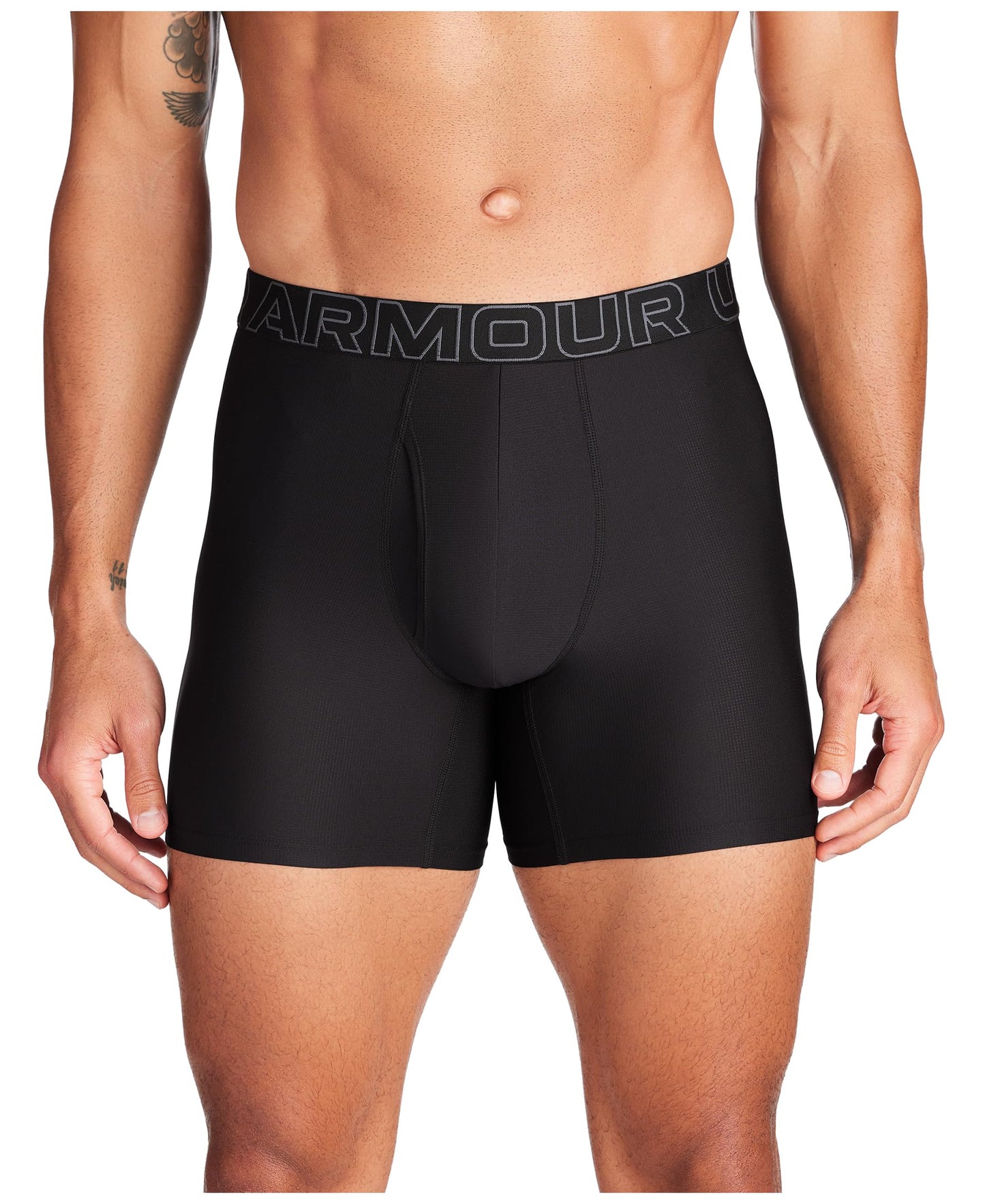 Under Armour Performance Tech Mesh Boxerjock 6in 3 Pack, Black Solid - Core 3 Pack, MD