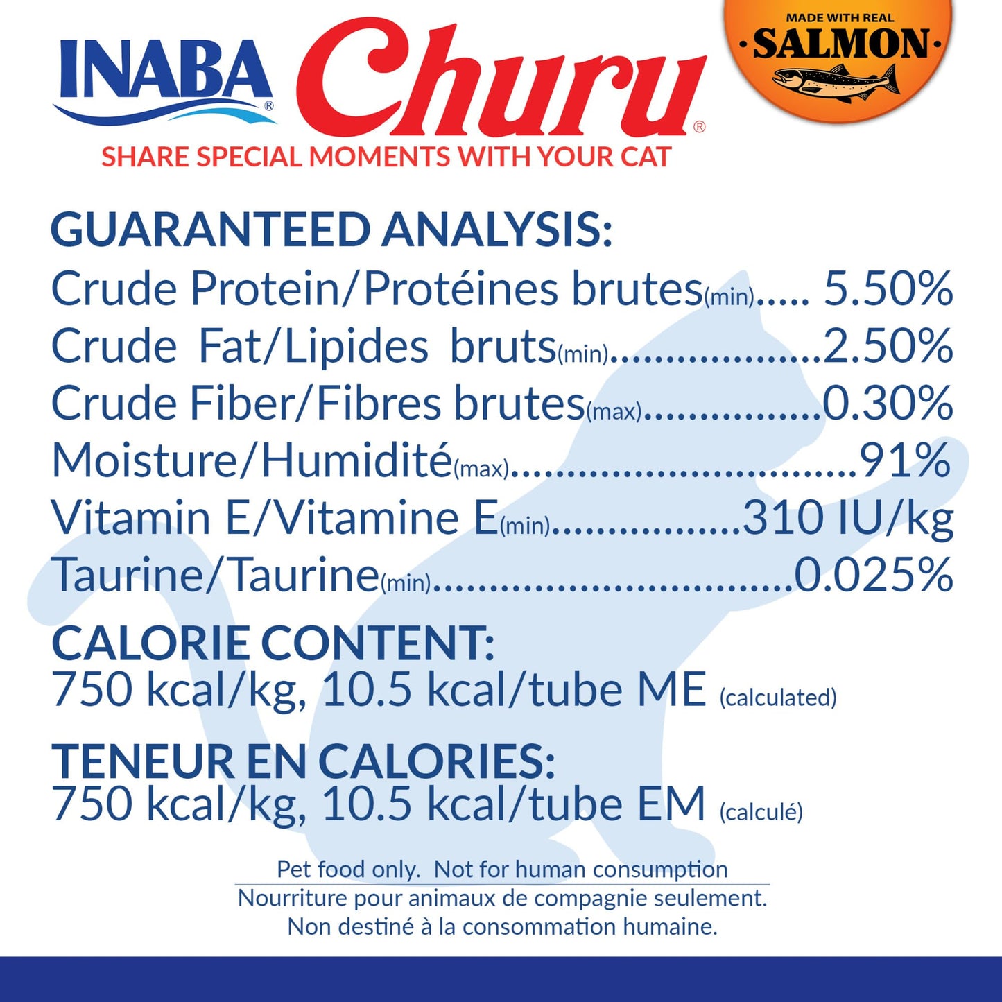 INABA Salmon Churu Cat Treats, Lickable, Squeezable Creamy Purée Cat Treat with Green Tea Extract & Taurine, 14 Grams Each Tube, 60 Tubes, Salmon Variety Box