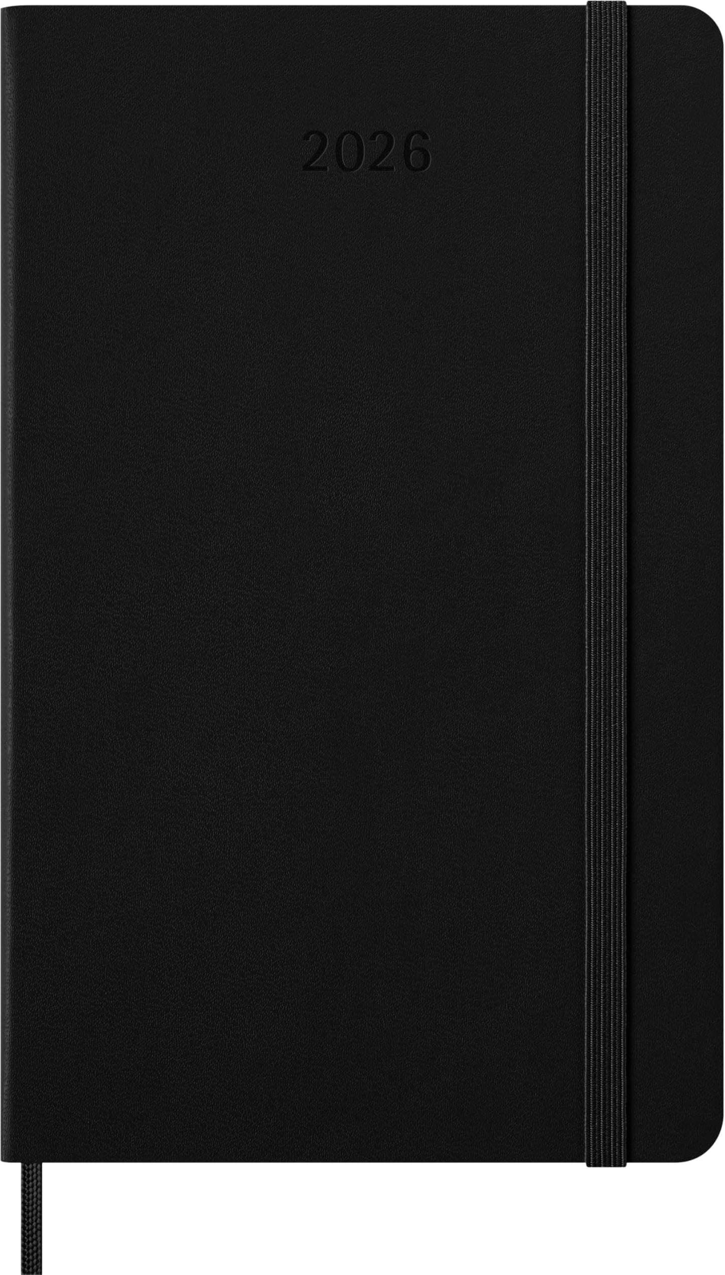 Moleskine Classic 12 Month 2026 Weekly Vertical Planner, Hard Cover, Large (5" x 8.25"), Black, 144 pages
