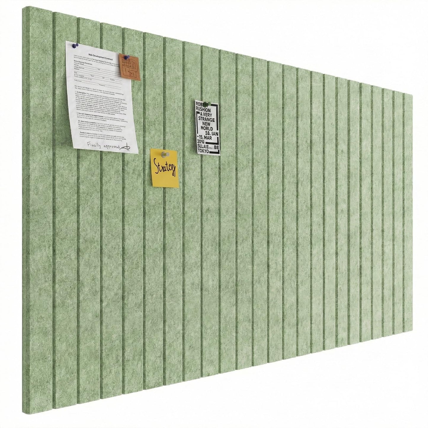 Large Felt Bulletin Board 90 x 60cm Cork Board Alternative - 6 Pack Slat Wall Paneling with 30 Pushpins, Pin Boards for Home Office Classroom Notice Board