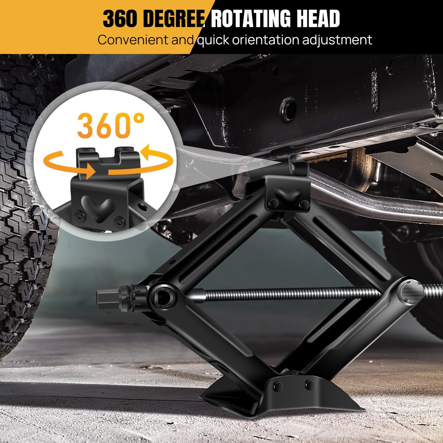 2 Tons (4409 lbs) Scissor Car Jack Kit, Universal Car Emergency with Lug Wrench & Ratchet, Portable Tire Change Perfect for Auto, SUV, MPV Tire Changes & Repairs, Heavy Duty Material