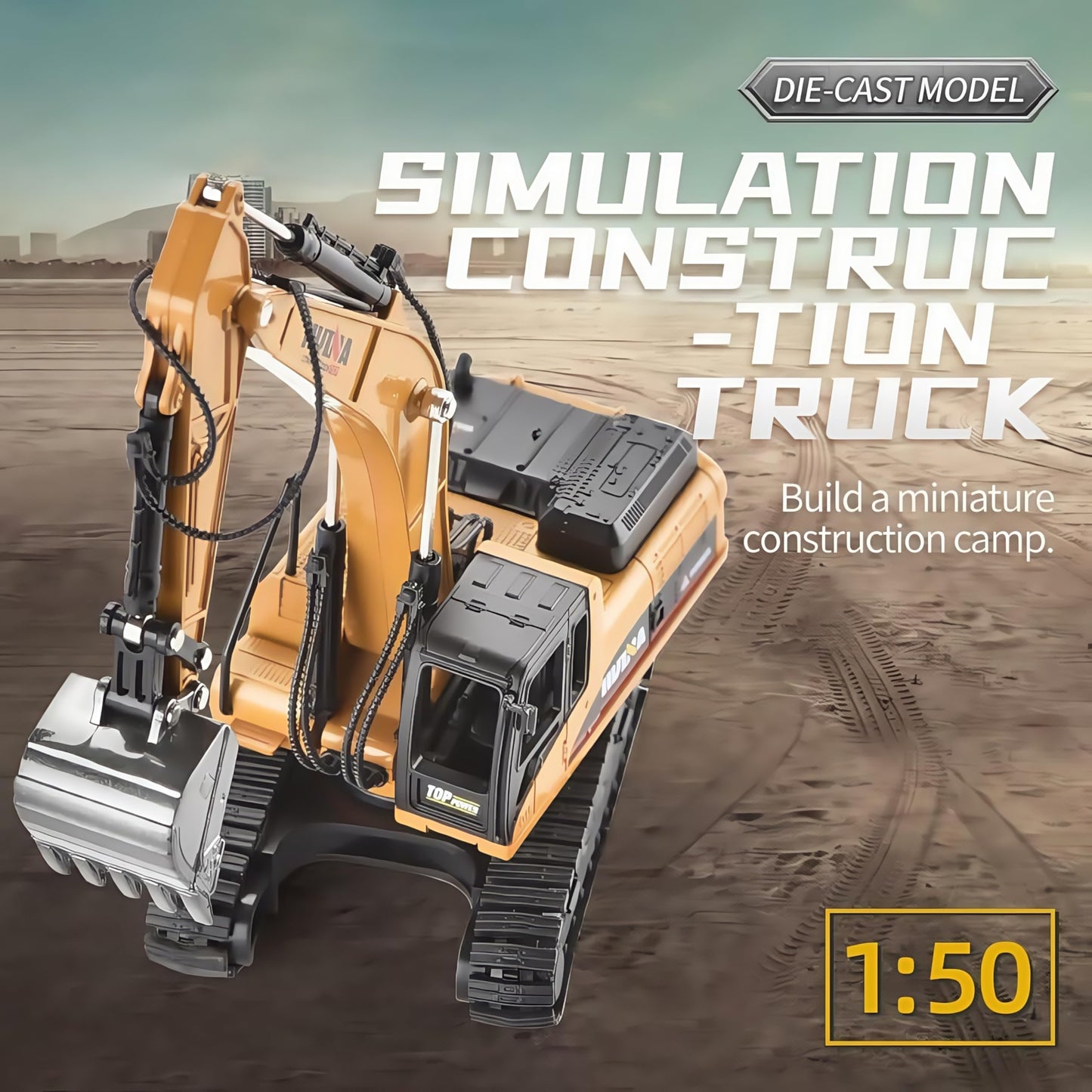 Gemini&Genius Excavator and Articulated Dump Truck 1:50 Scale 2 in 1 Mechanical Digger Engineering Vehicle Heavy Construction Machinery Toys for Kid and Decoration for Boys Room