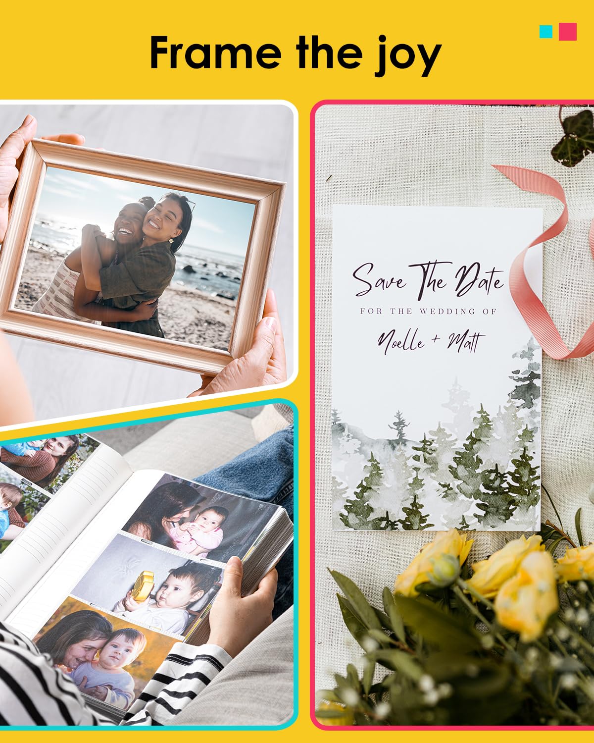 Compatible with Liene Amber M100/M200/M110/M210 4" x 6" Photo Printer 80 Sheets Photo Paper & 2 Ink Cartridges Refill, for DHP512/DHP513/DHP514/DHP515, Dye Sublimation, for Display, Framing