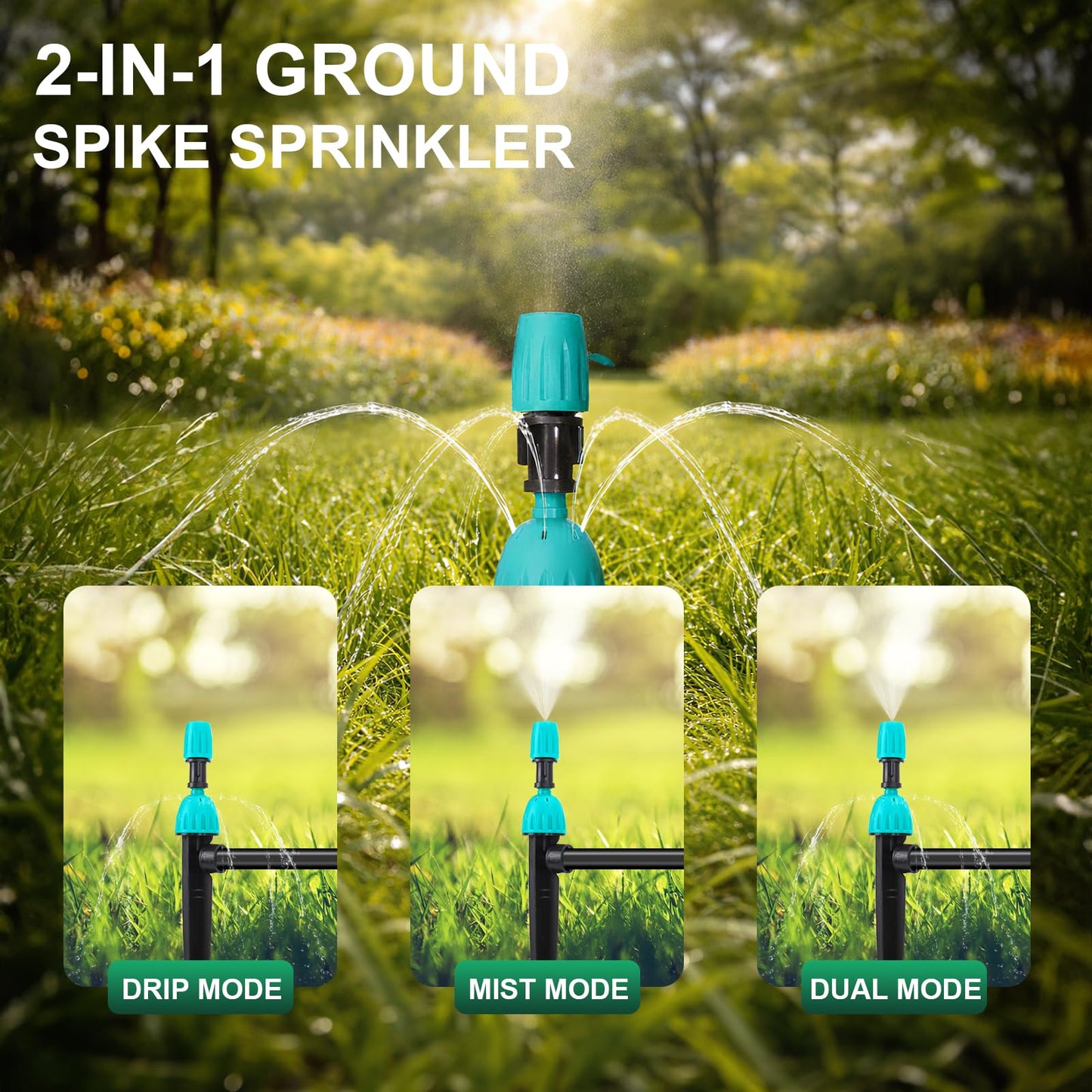 120FT Drip Irrigation System with Water Timer,Automatic Garden Watering Kit with Hose & Adjustable Nozzles, Smart Irrigation System for Greenhouse, Lawn, Yard & Plants