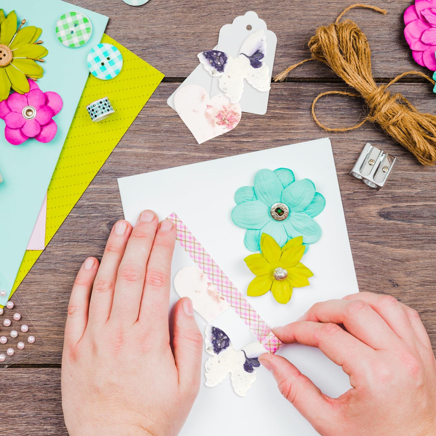 48 Pieces of Hearts and Butterfly Handmade Wildflower Seeds Embedded Recycled Seed Paper Hearts and Butterflies - Gift Tags Seeded Paper Gift Cards Stationery & Gift Wrapping Supplies