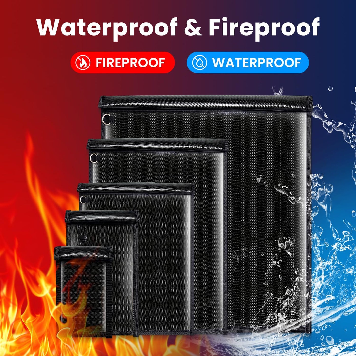 5 Pack Faraday Bags for Laptops & Tablet & Radio & Phones & Car Keys, Faraday Cage, Faraday Key Fob Protector, Waterproof & Fireproof RFID Bag, EMP Bags for Electronics