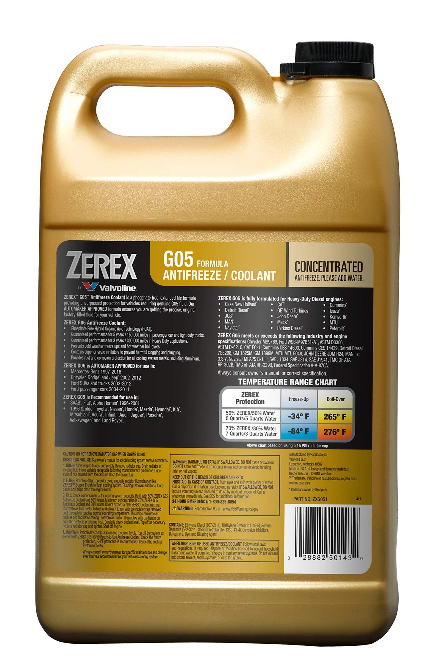Zerex ZXGO51 G-05 Antifreeze - Gallon
