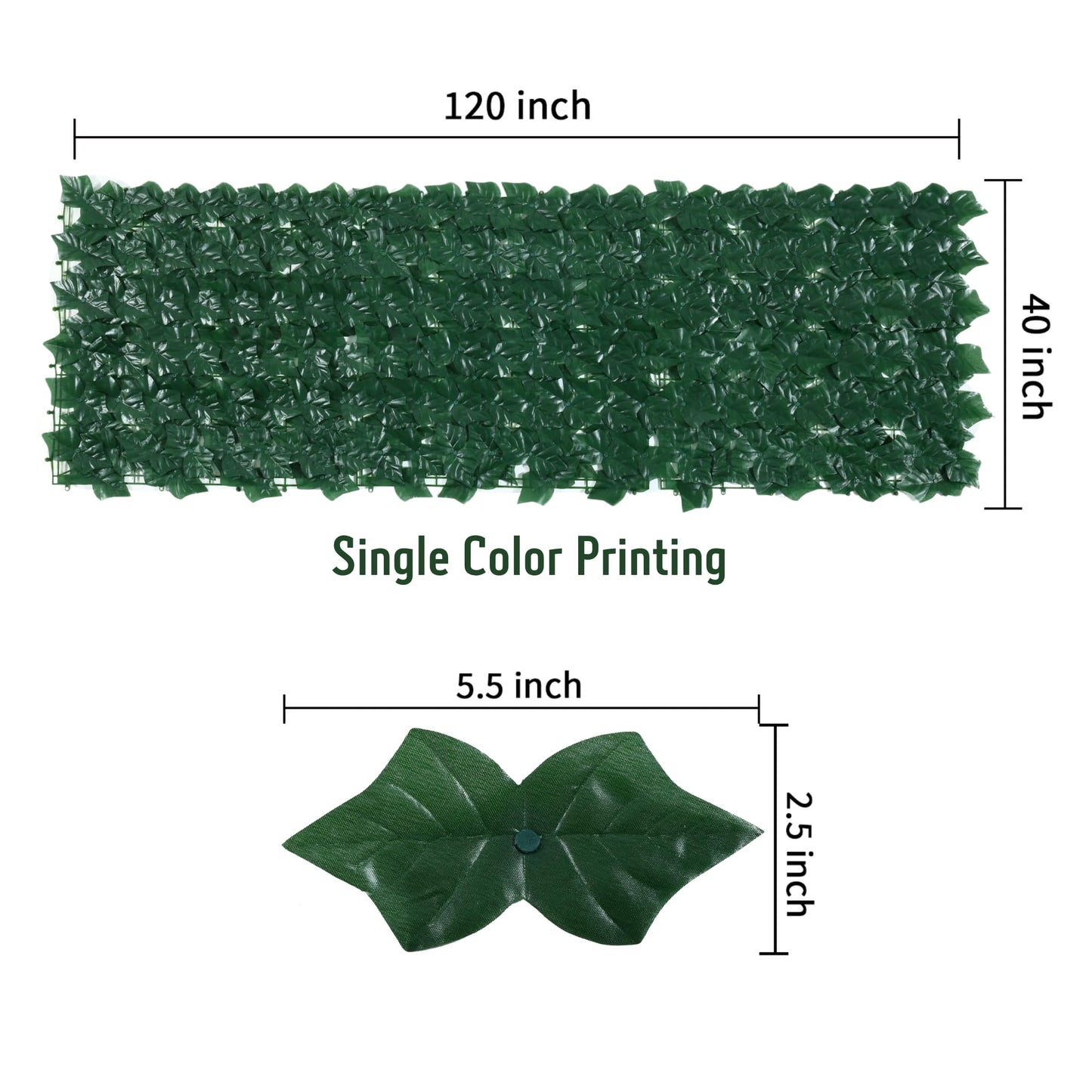 Jinwu Artificial Ivy Privacy Fence Screen, 100x300cm Artificial Faux Ivy Hedge, Expandable Faux Privacy Fence with 80 pcs Zip Ties Decoration for Wall Screen, Outdoor Garden, Wedding Decor