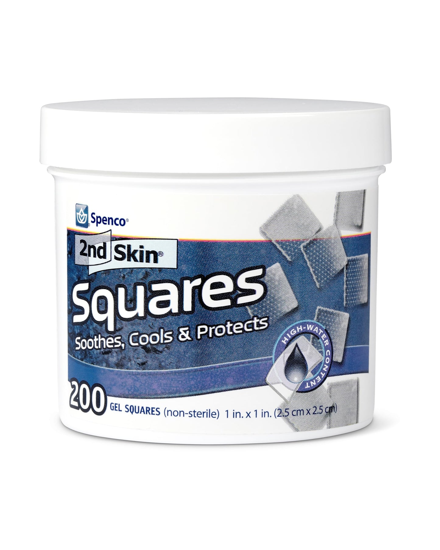 Spenco 2nd Skin Gel Squares Soothing Protection and Bacterial Barrier for First Aid Kits, 200-Count, One Size
