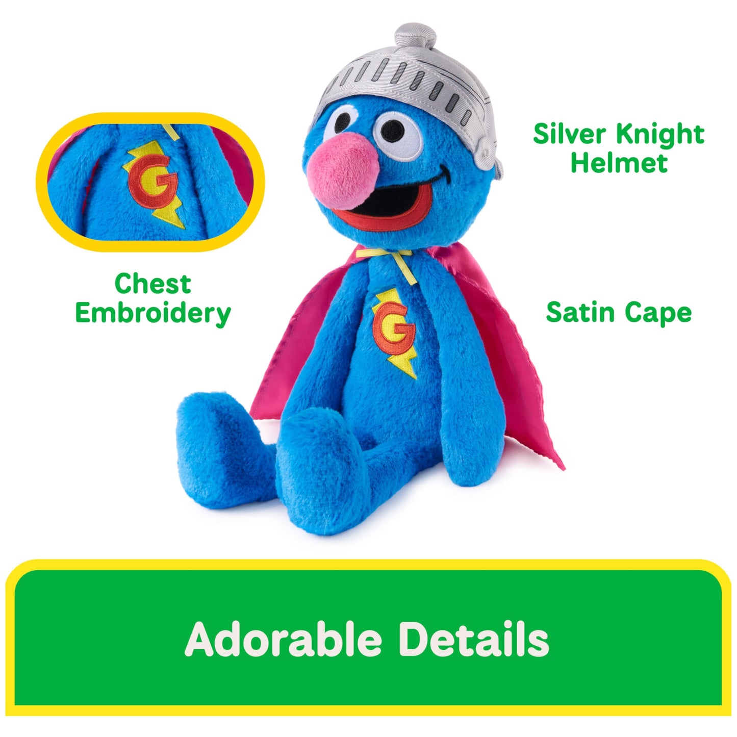 GUND Sesame Street Official Toothpick Super Grover Plush, Plush Muppet, Sensory Toy, Sesame Street Stuffed Animals, Kids Gifts, Blue, 15”