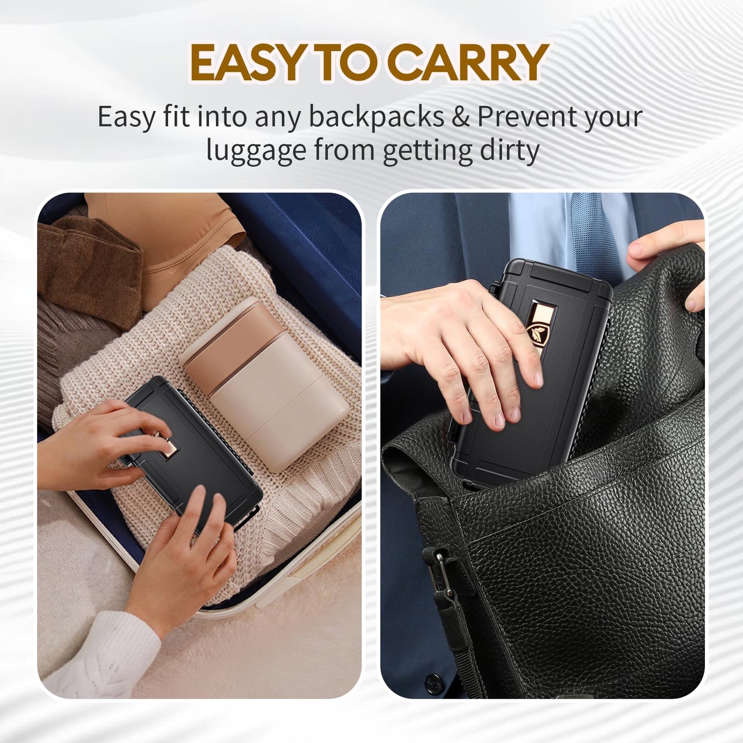 Smell Proof Bag, Odor Proof & Odorless Stash Box with Grind and Storage Tray, Waterproof Large Travel Storage Case, Home Organizer Container for Men Women, Gift for Women/Men