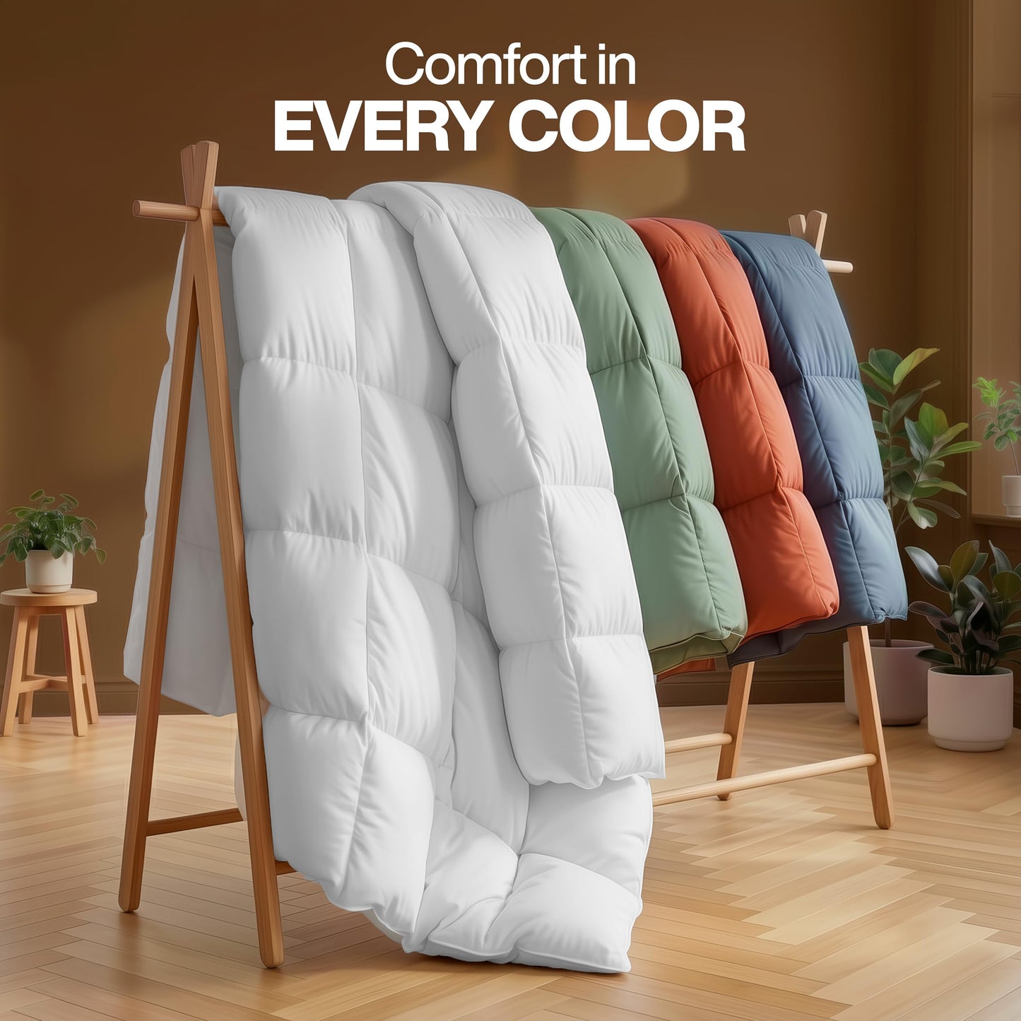 Utopia Bedding King Comforter Duvet Insert, Quilted White Comforter with Corner Tabs, Box Stitched Down Alternative Comforters King Size 90 x 102 inches