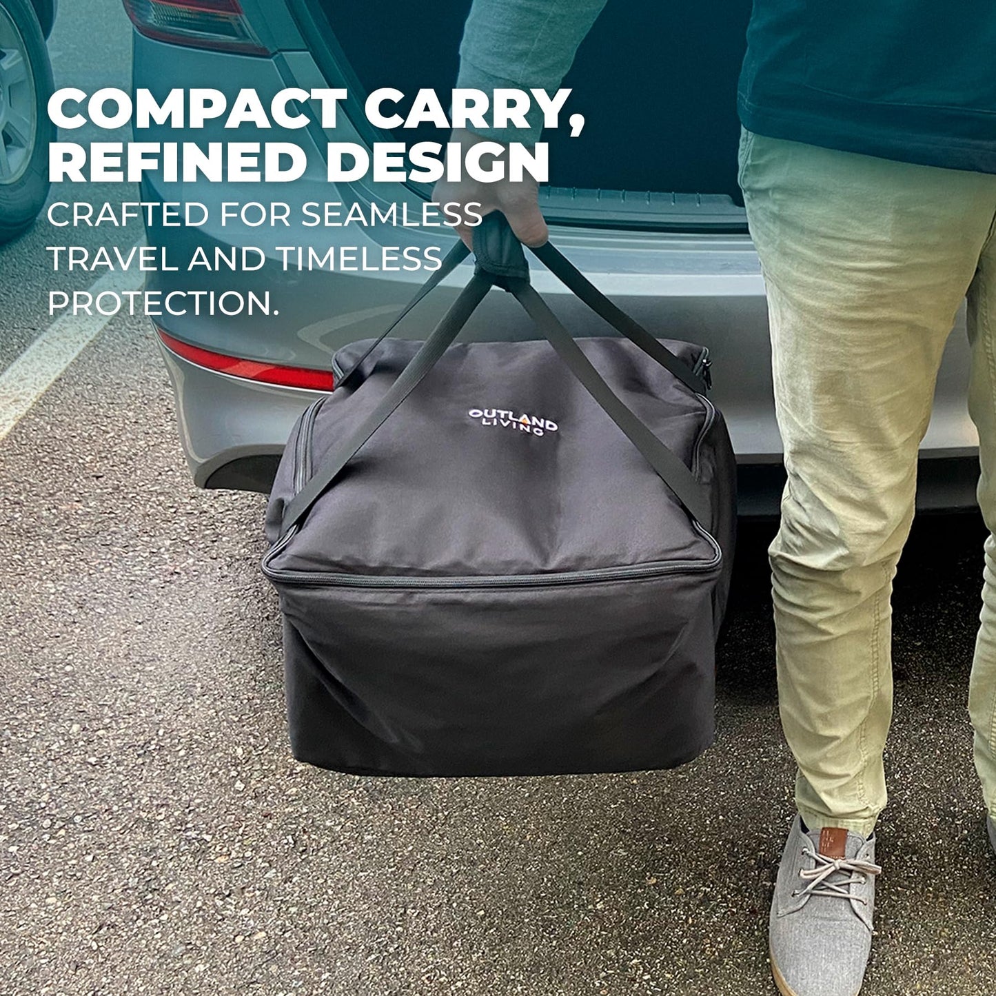 Firecube Carry Bag - Fits Outland Living 14” Square Portable Propane Firecube Fire Pit – UV and Weather Resistant – Sturdy Grips for Easy Transport