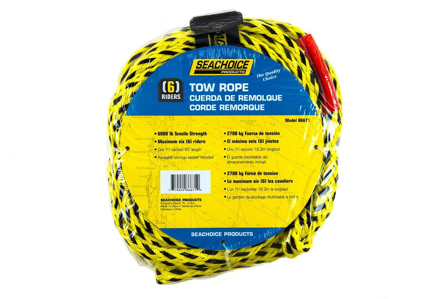 Seachoice Tube Tow Rope, 60 Ft. Long, Tows Up to 6 Riders