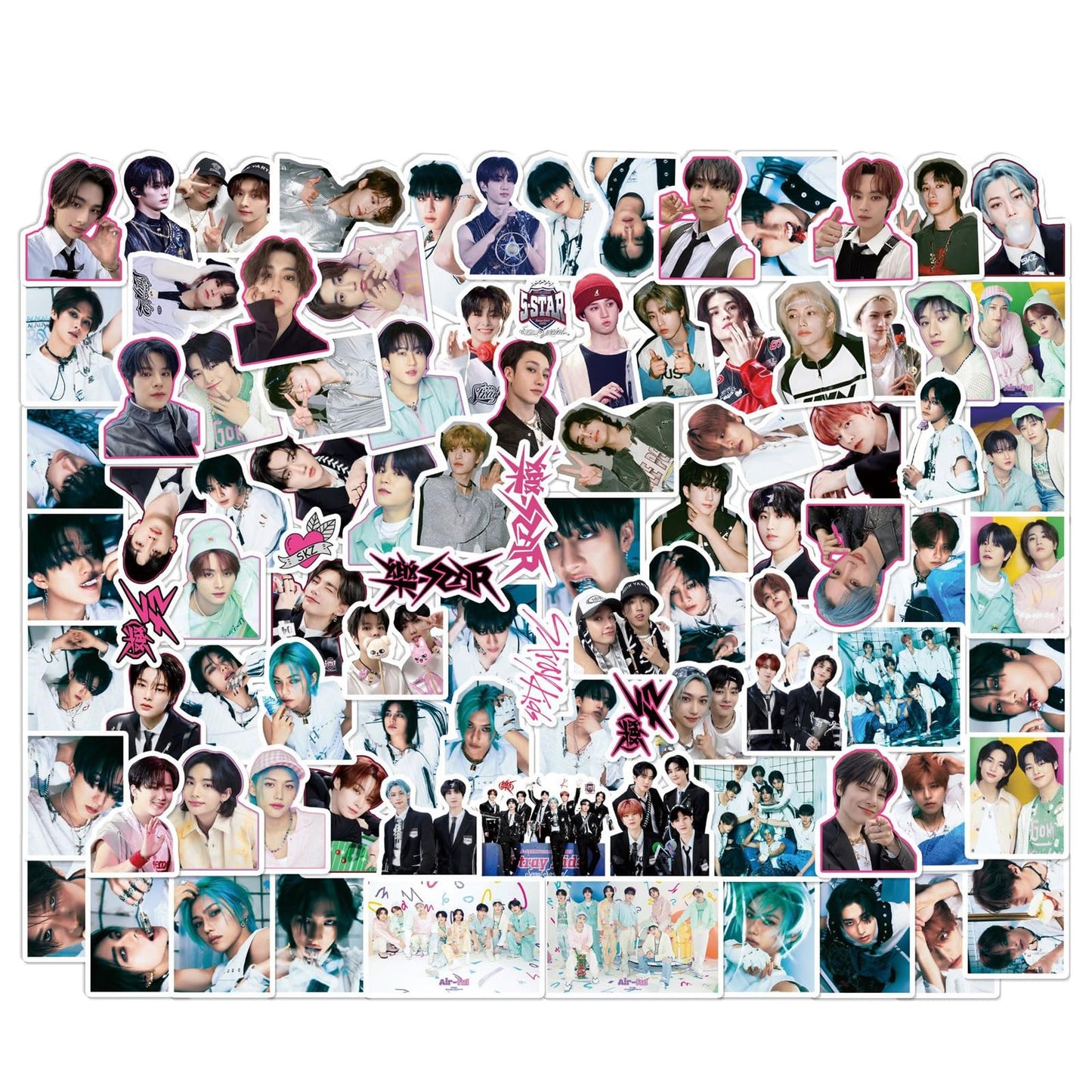 KPOPBP 樂 Rock Star Album Merch Gift Box Set 110 PCS Photocards,90 PCS KPOP Stickers, Gift Merchandise for SKZ Boys and Girls