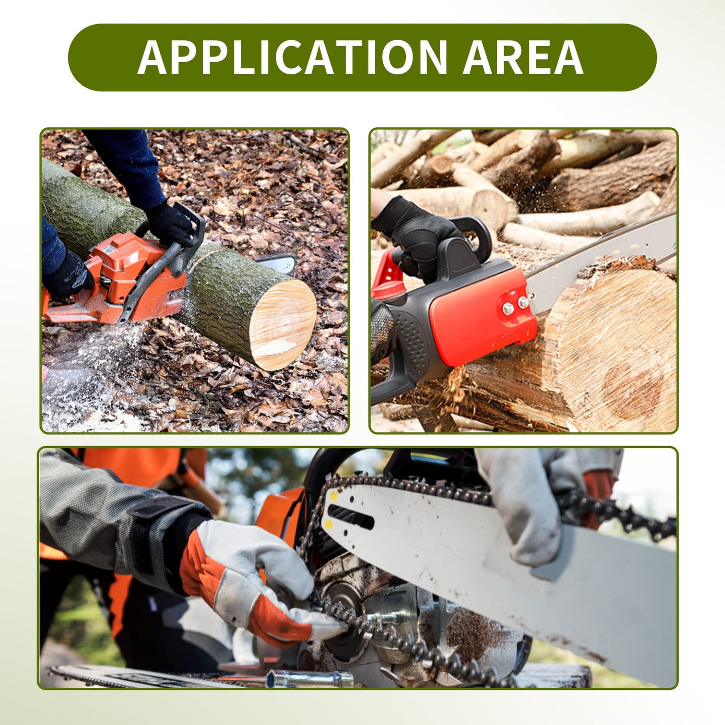 Anxingo 3 Pack 20" Chainsaw Chain 325" Pitch .058" Gauge 76DL Replacement for Blue Max 53543 8901 8902 Replacement for Husqvarna Stihl Poulan Craftsman Chainsaws