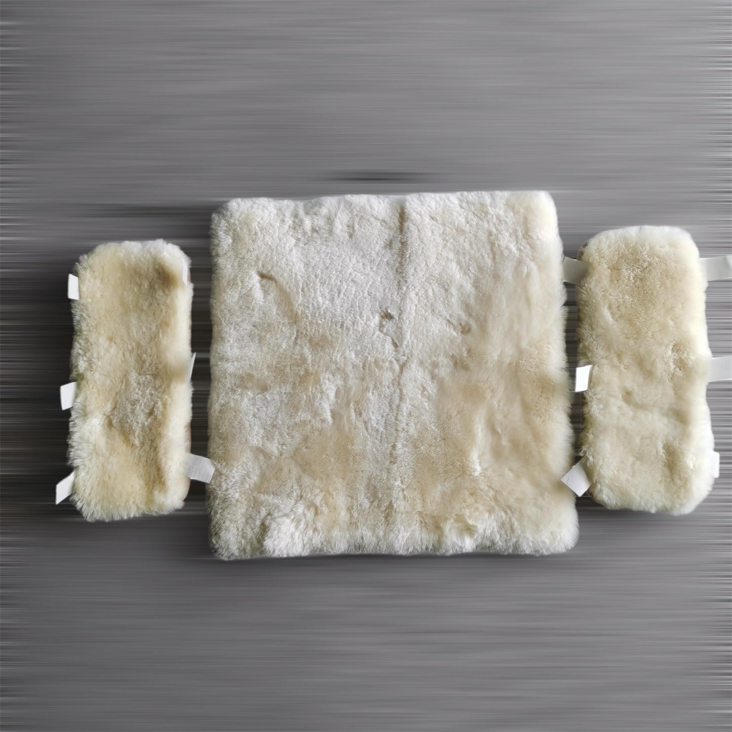 DUMI Premium Medical Grade 100% Natural Sheepskin Wheelchair Cushion Set - 3-Piece Orthopedic Seat Pad & Armrest Covers with Non-Slip Grip, Pressure Sore Prevention & Pain Relief, Washable & Reusable