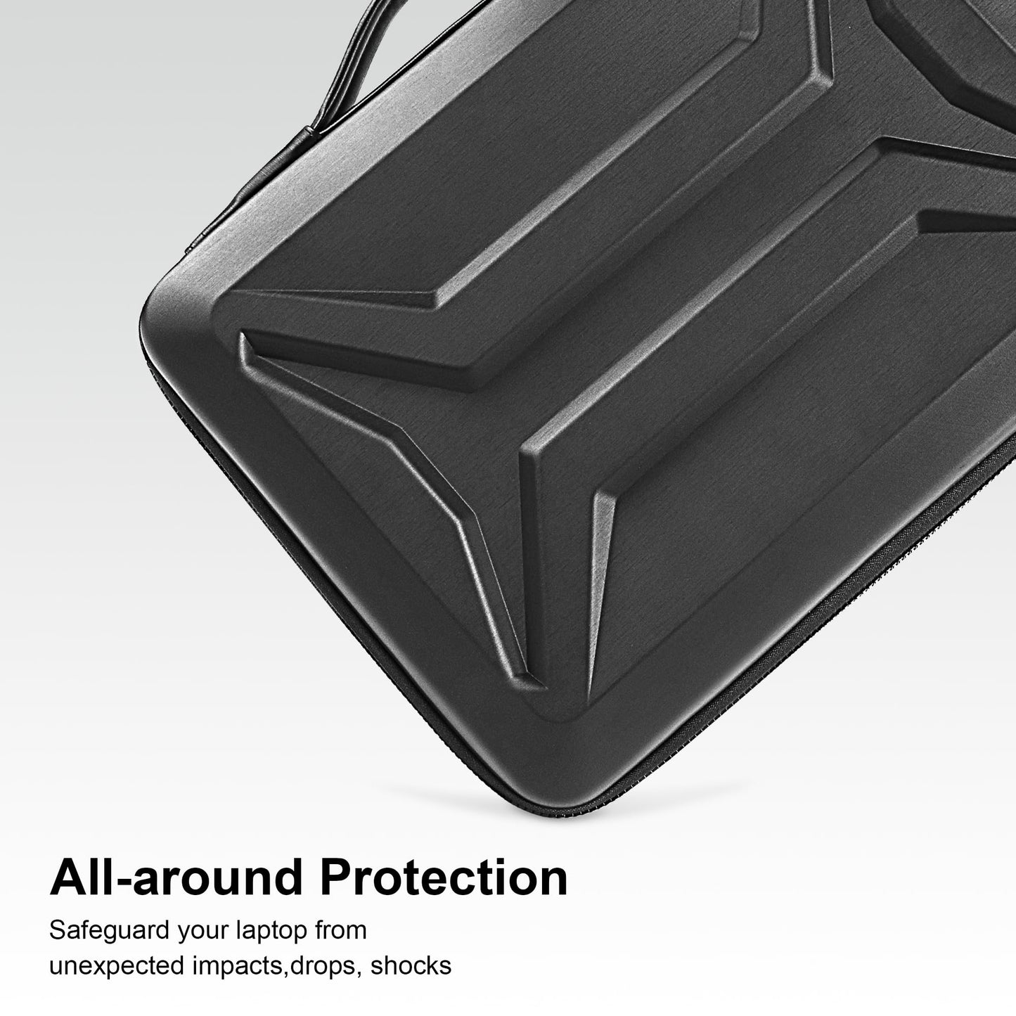 DOMISO 17-17.3 Inch Laptop Hard Case, Shockproof Waterproof Laptop Sleeve with Retractable Handle for Chromebook, HP, Acer, ASUS, Lenovo, Dell Laptop Notebook Ultrabook, Black