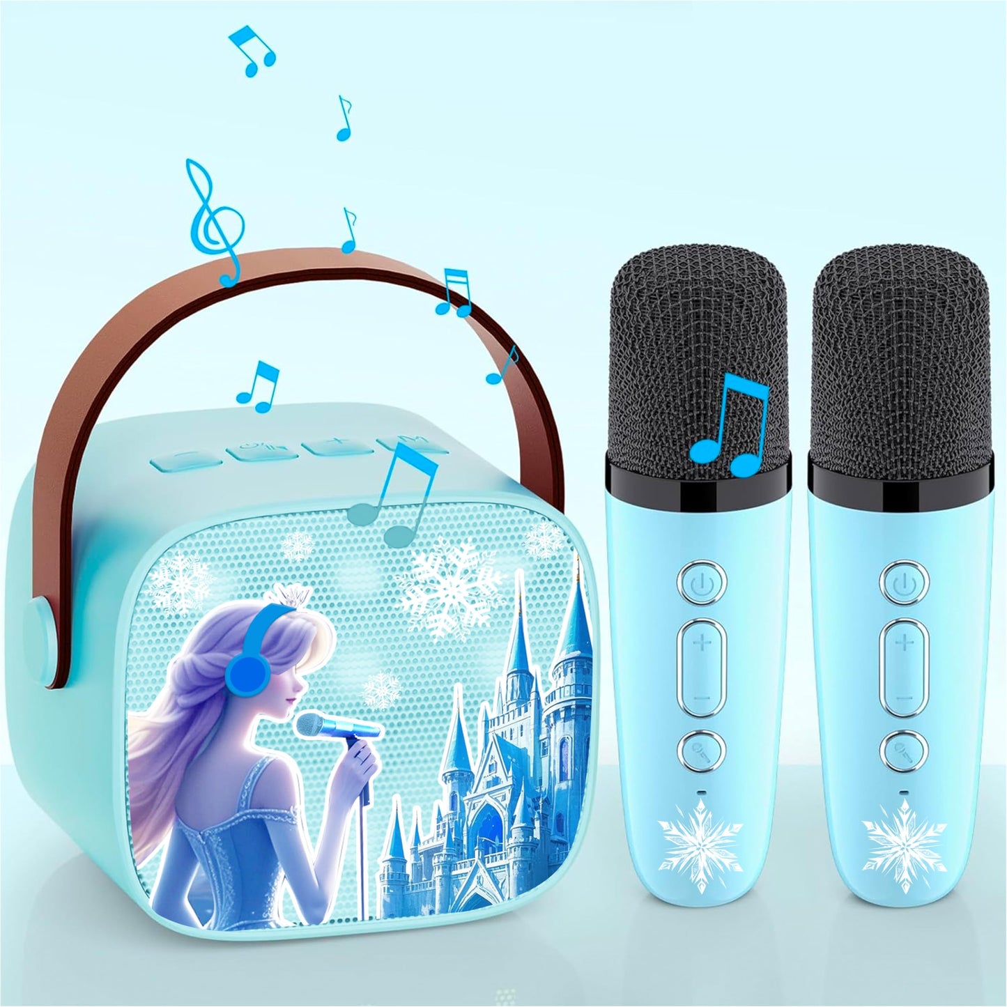 4 5 6 7 8 Year Old Girl Gifts Froze Toys for Girls Princess Toys Karaoke Microphone Karaoke Machine Wireless Microphone Kids Birthday Gifts for Girls Mini Karaoke Machine with 2 Mic