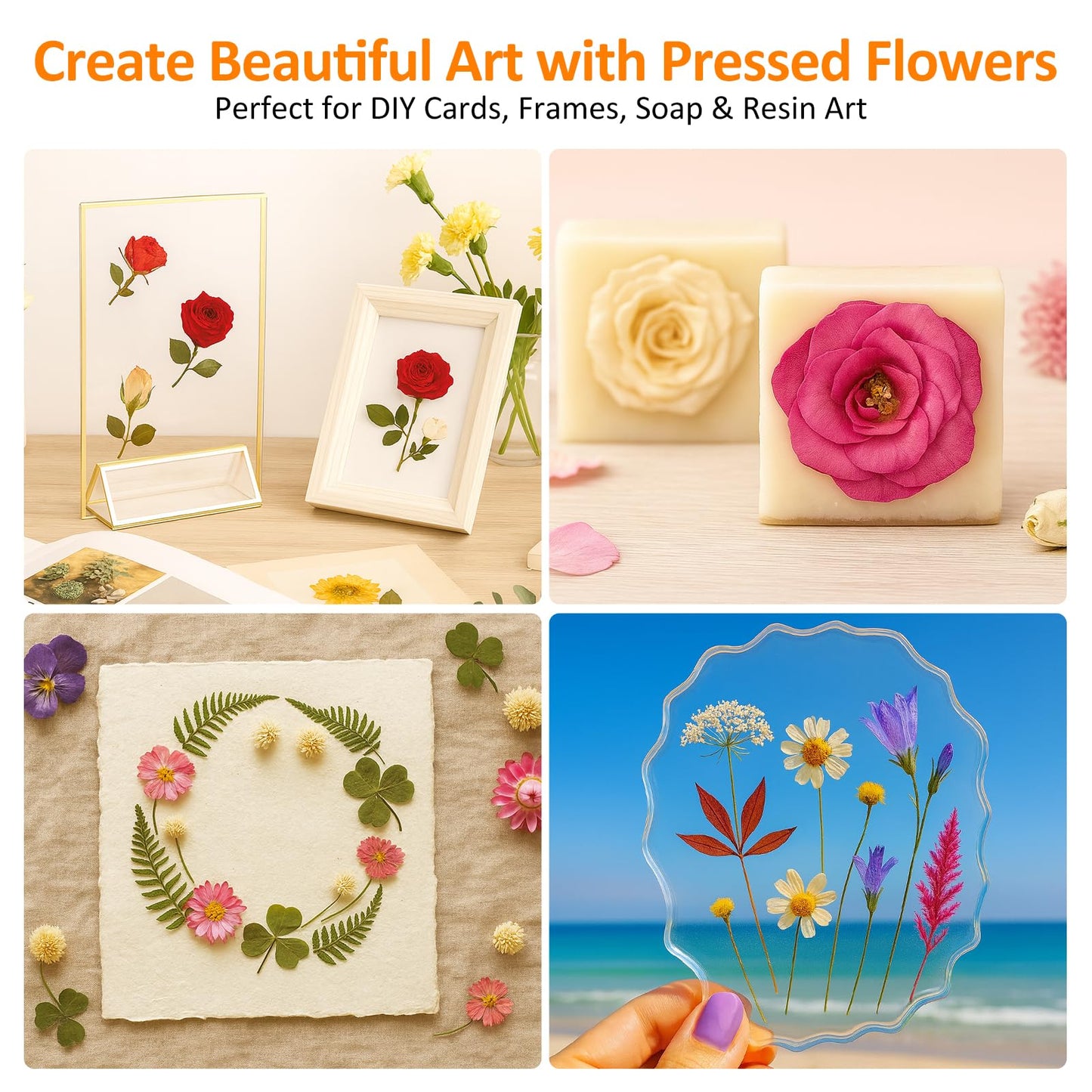 11x 11 Inch Wooden Flower Press Kit – Large Flower & Plant Presser for Adults and Teens, Ideal for DIY Dried Flower Art, Bouquet Preservation & Nature Crafts